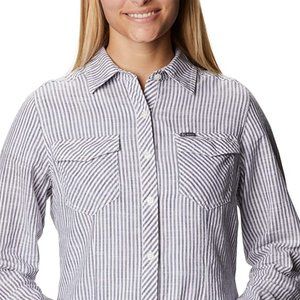 🆕Columbia Women's Camp Henry™ II LS Shirt, Nocturnal Vertical Stripe, Brand NEW
